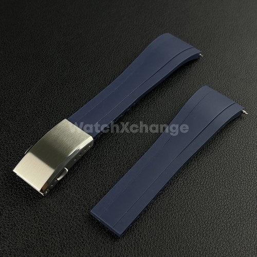 Blue rubber watch strap - rubber,