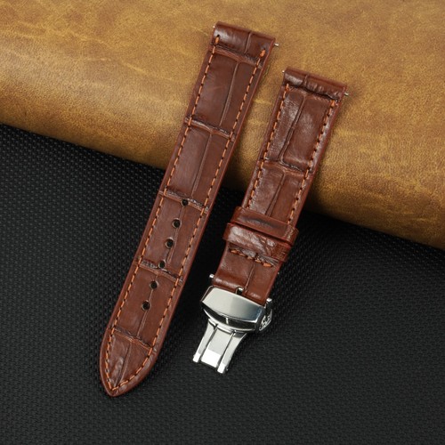 Flat brown leather - leather, watch