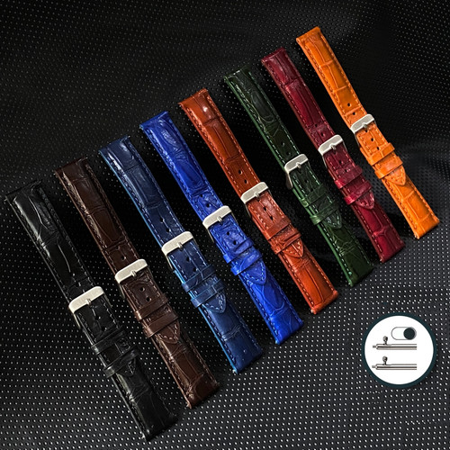 Crocodile leather watch strap - crocodile,