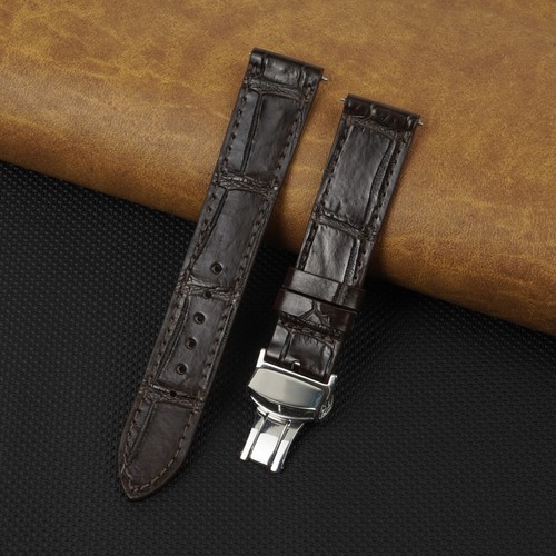 Flat brown leather watch - watch, strap
