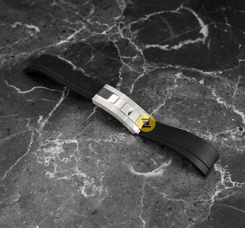 20mm black rubber oyster flex - black,