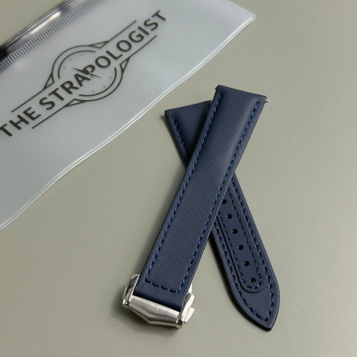 Blue sailcloth watch strap - blue,