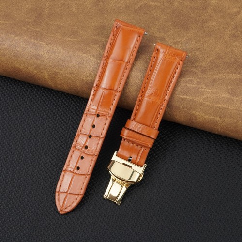 Orange leather watch - leather,