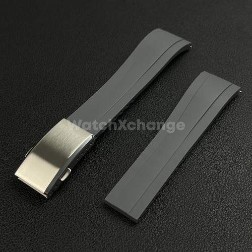 Grey rubber watch strap - grey,
