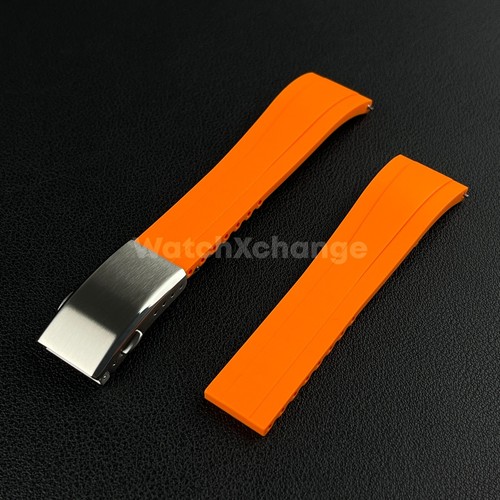 Orange rubber watch strap - orange,