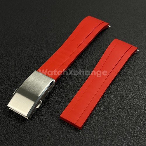 Red rubber watch strap - rubber,
